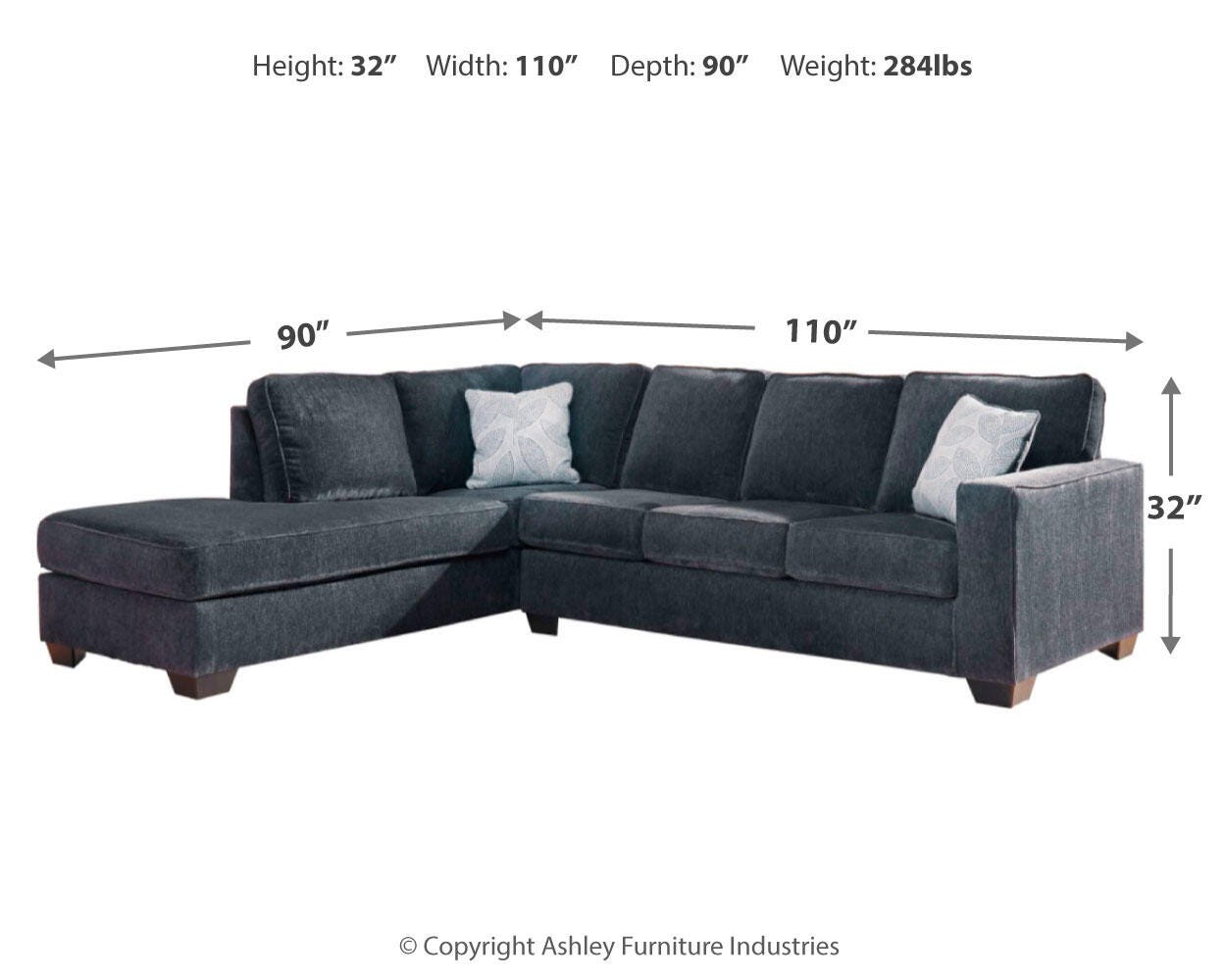 Altari Sleeper Sectional with Chaise - Luxury Home Furniture (MI)