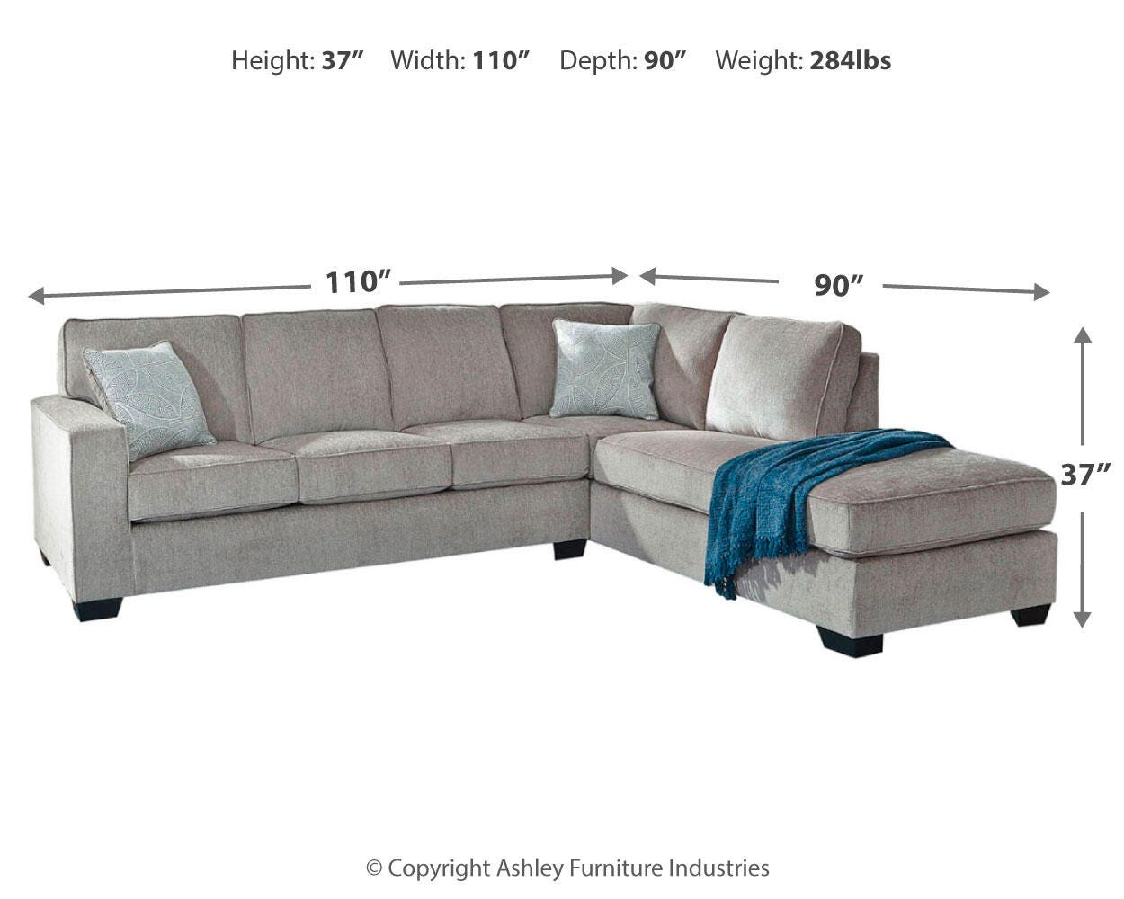 Altari Sleeper Sectional with Chaise - Luxury Home Furniture (MI)
