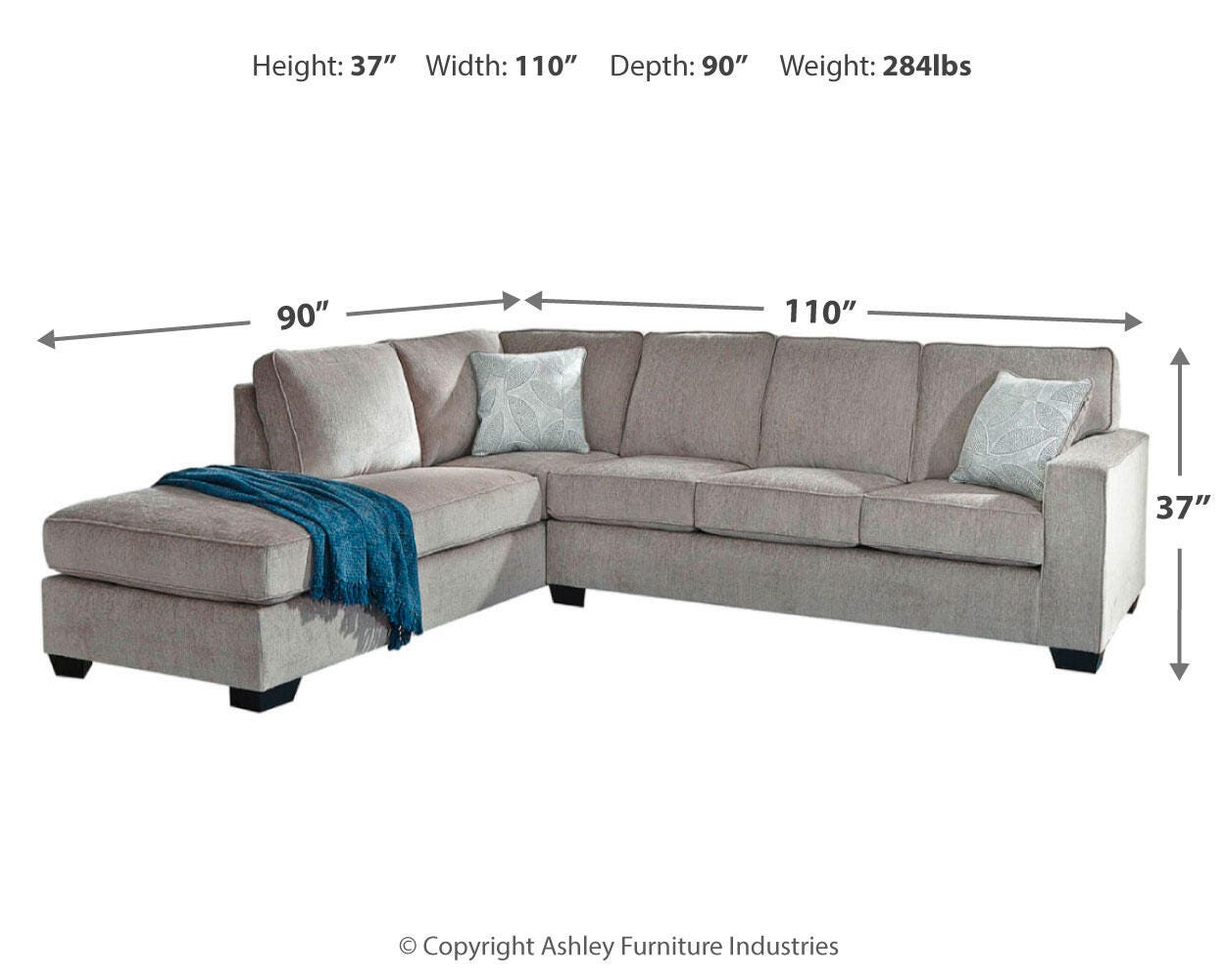 Altari Sleeper Sectional with Chaise - Luxury Home Furniture (MI)
