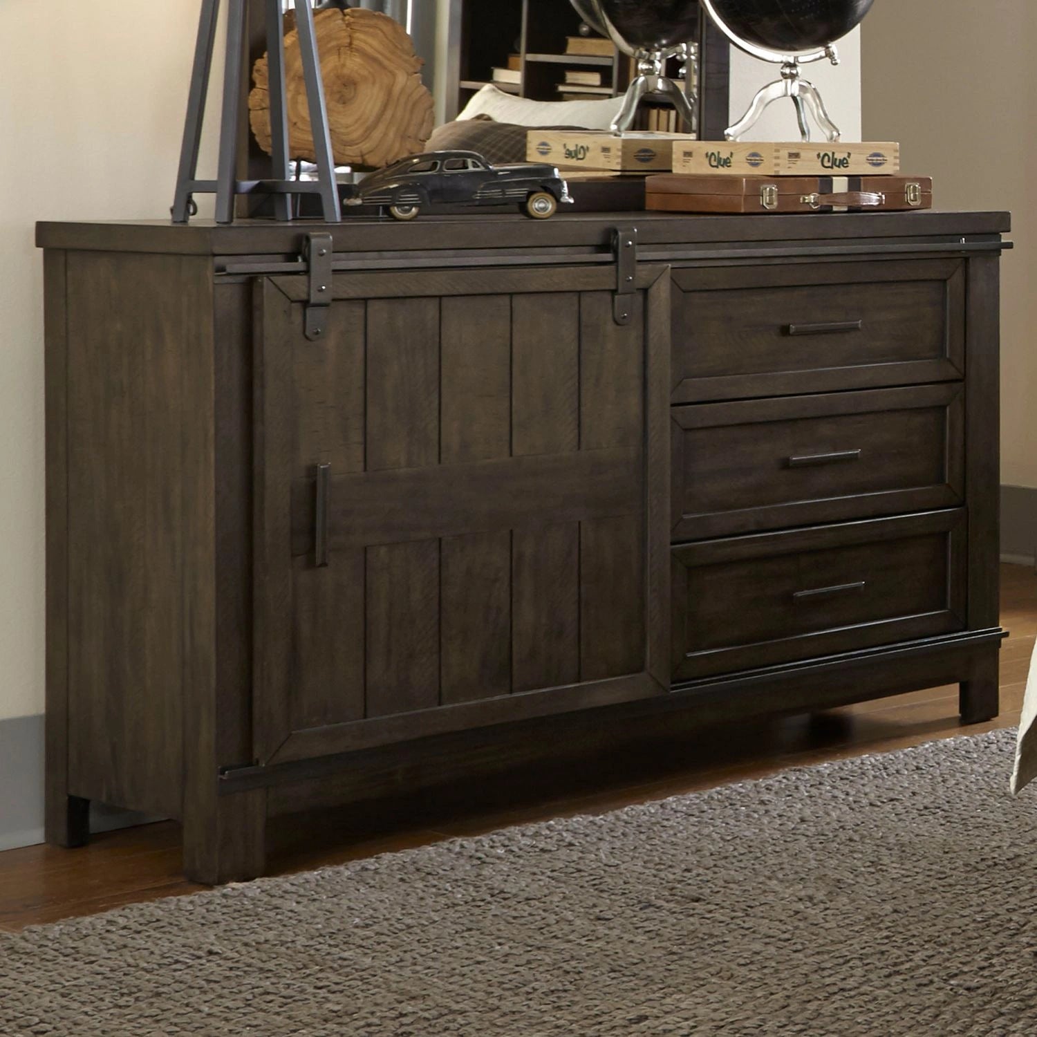 Thornwood Hills Barn Door Dresser in Rock Beaten Gray image