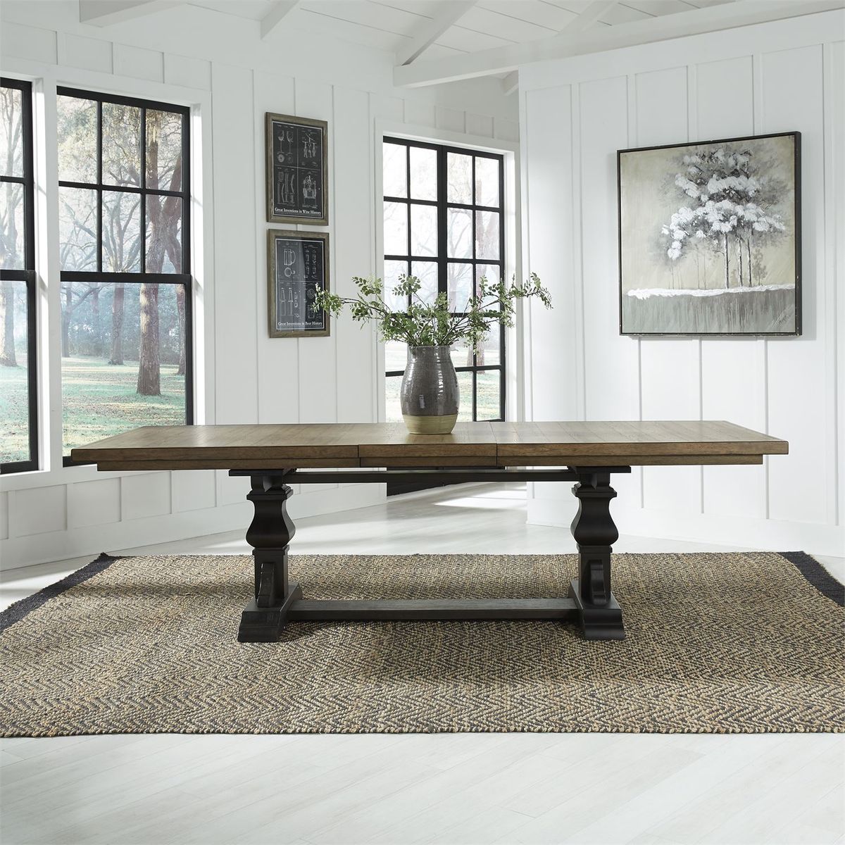 Liberty Furniture Harvest Home Trestle Dining Table in Chalkboard - Luxury Home Furniture (MI)