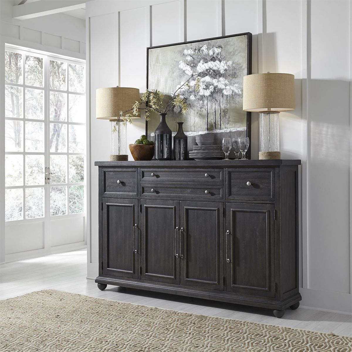 Liberty Furniture Harvest Home Hall Buffet in Chalkboard