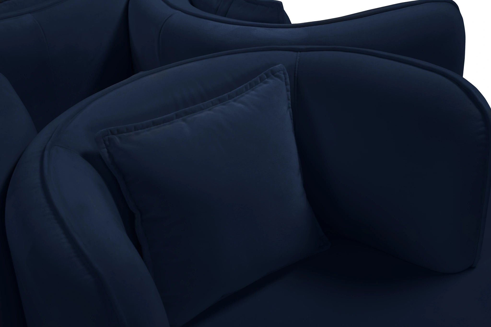 Circlet Navy Velvet Round Sofa Settee