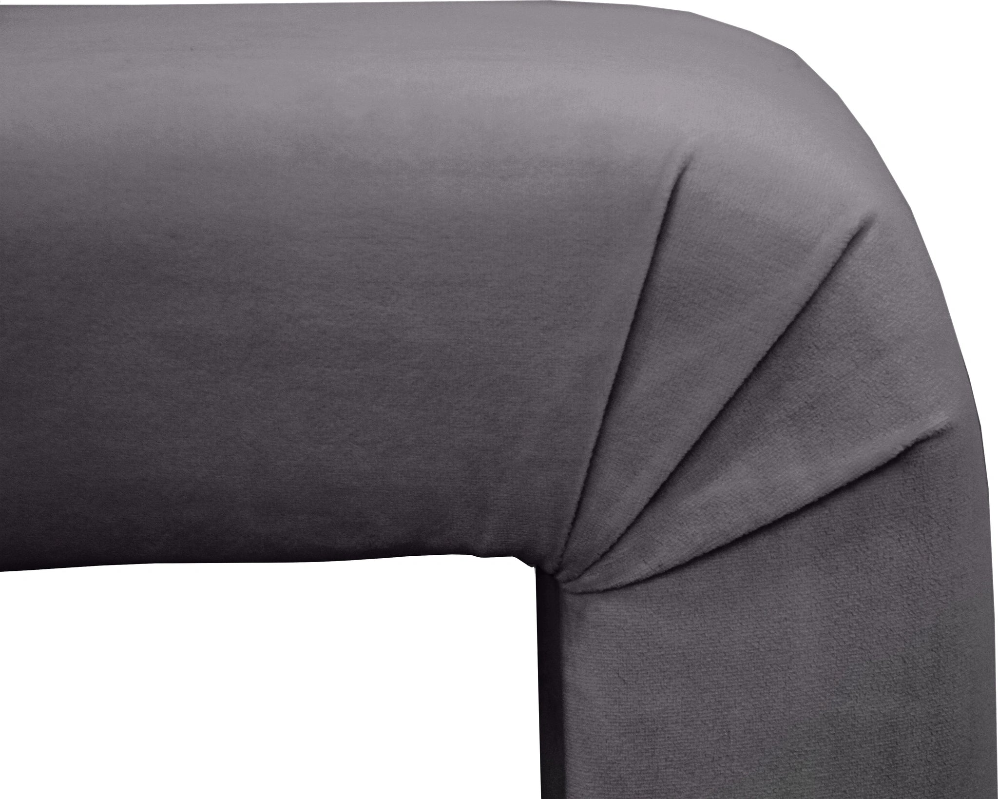 Minimalist Grey Velvet Bench