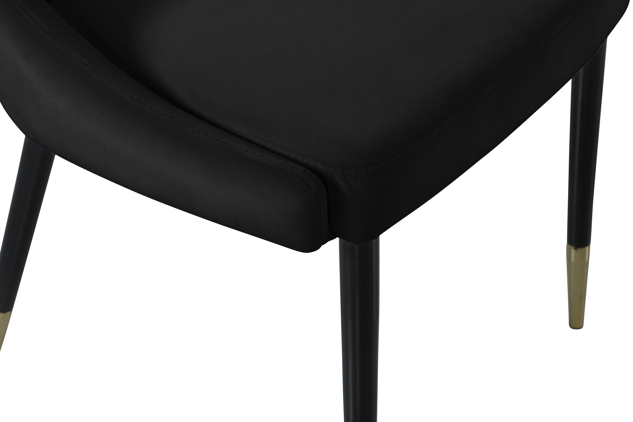 Sleek Black Velvet Dining Chair