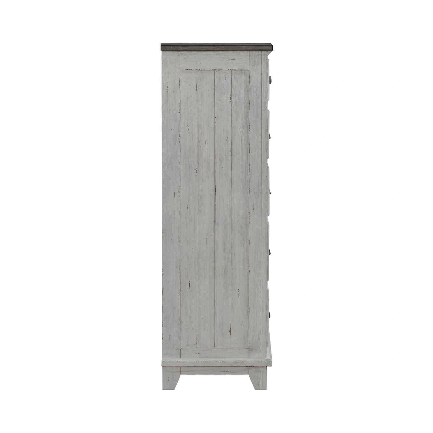 River Place 6 Drawer Chest in Riverstone White and Tobacco image