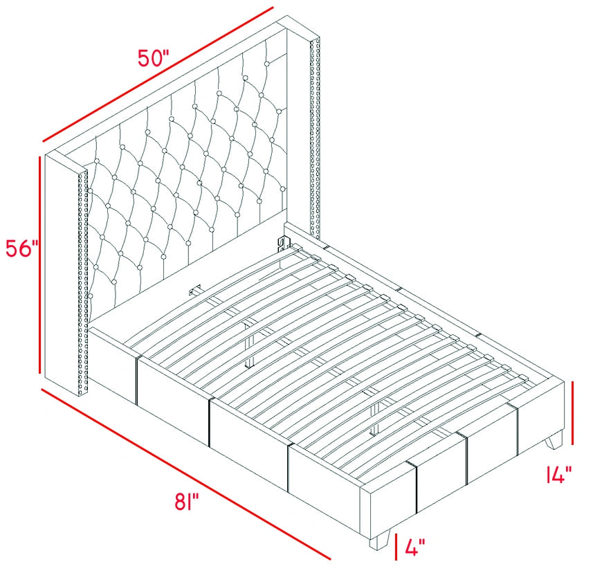 Ashton Navy Linen Twin Bed
