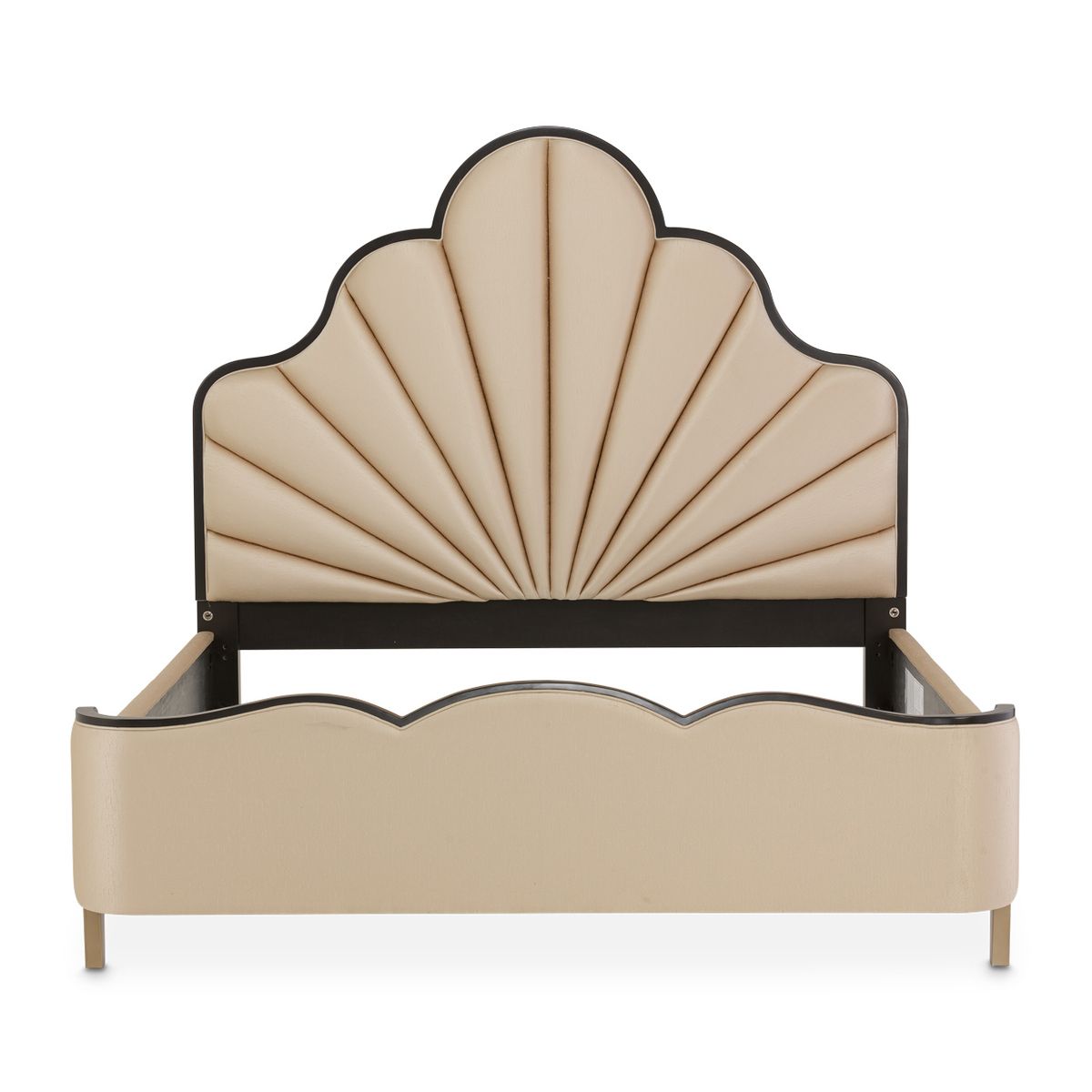 AICO Malibu Crest King Scalloped Panel Bed in Dark Espresso - Luxury Home Furniture (MI)