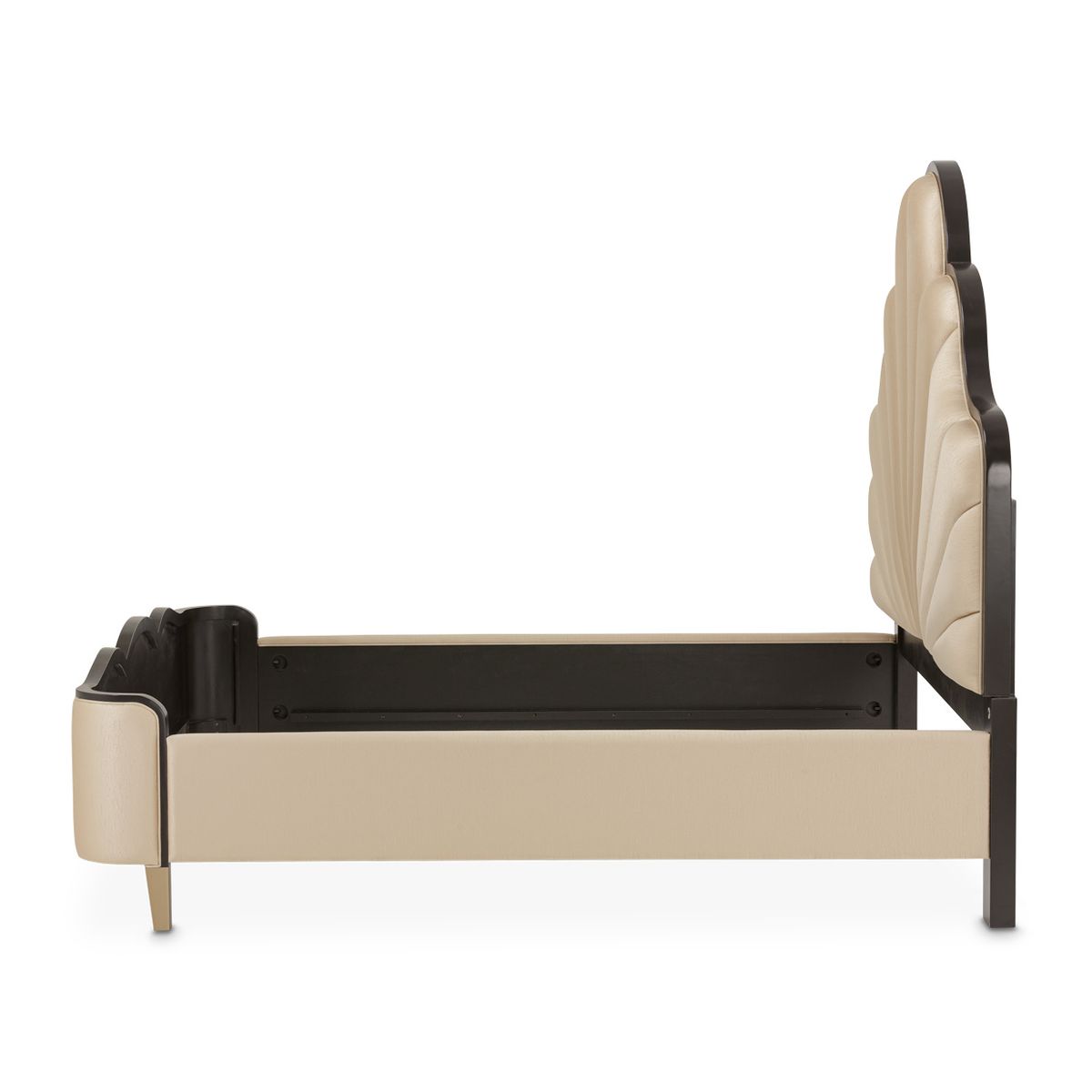 AICO Malibu Crest King Scalloped Panel Bed in Dark Espresso - Luxury Home Furniture (MI)