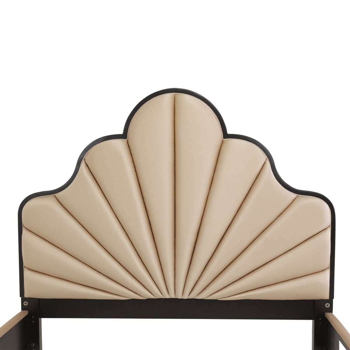 AICO Malibu Crest King Scalloped Panel Bed in Dark Espresso - Luxury Home Furniture (MI)