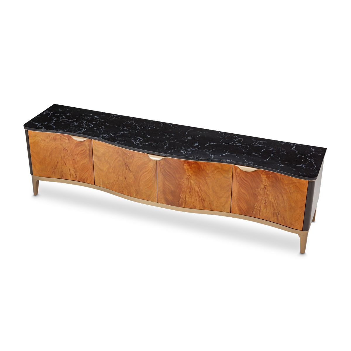 AICO Malibu Crest TV Console in Crotch Mahogany - Luxury Home Furniture (MI)