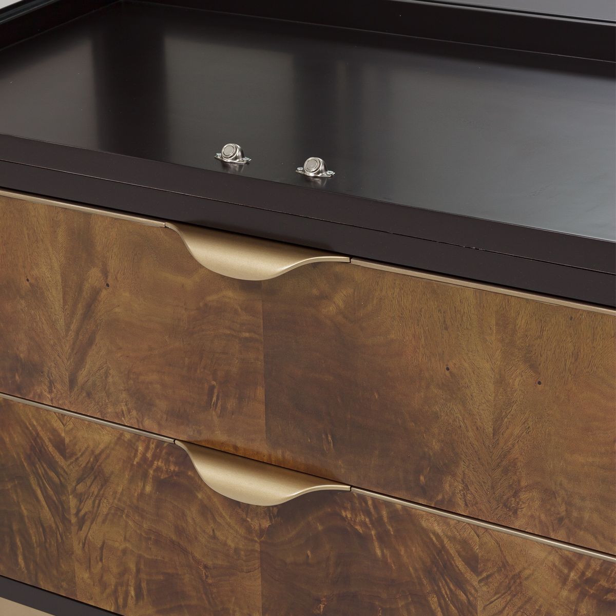 AICO Malibu Crest Display Cabinet in Crotch Mahogany