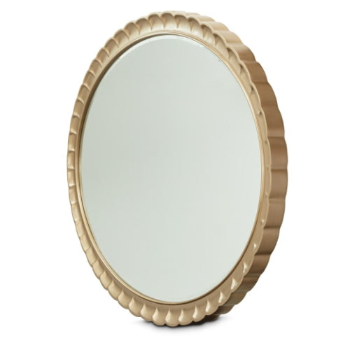 AICO Malibu Crest Oval Wall Mirror in Burnished Gold - Luxury Home Furniture (MI)