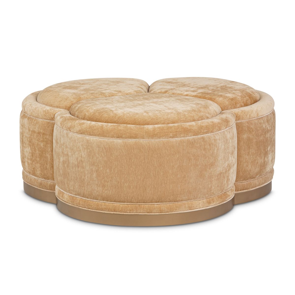 AICO Malibu Crest Clover Cocktail Ottoman in Dark Espresso - Luxury Home Furniture (MI)