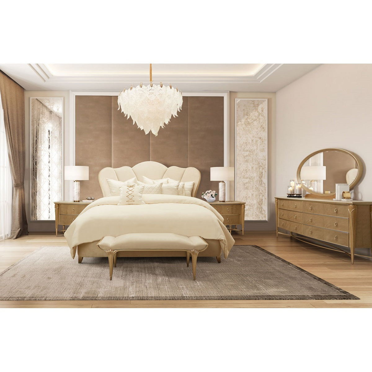 AICO Villa Cherie Mirror in Caramel