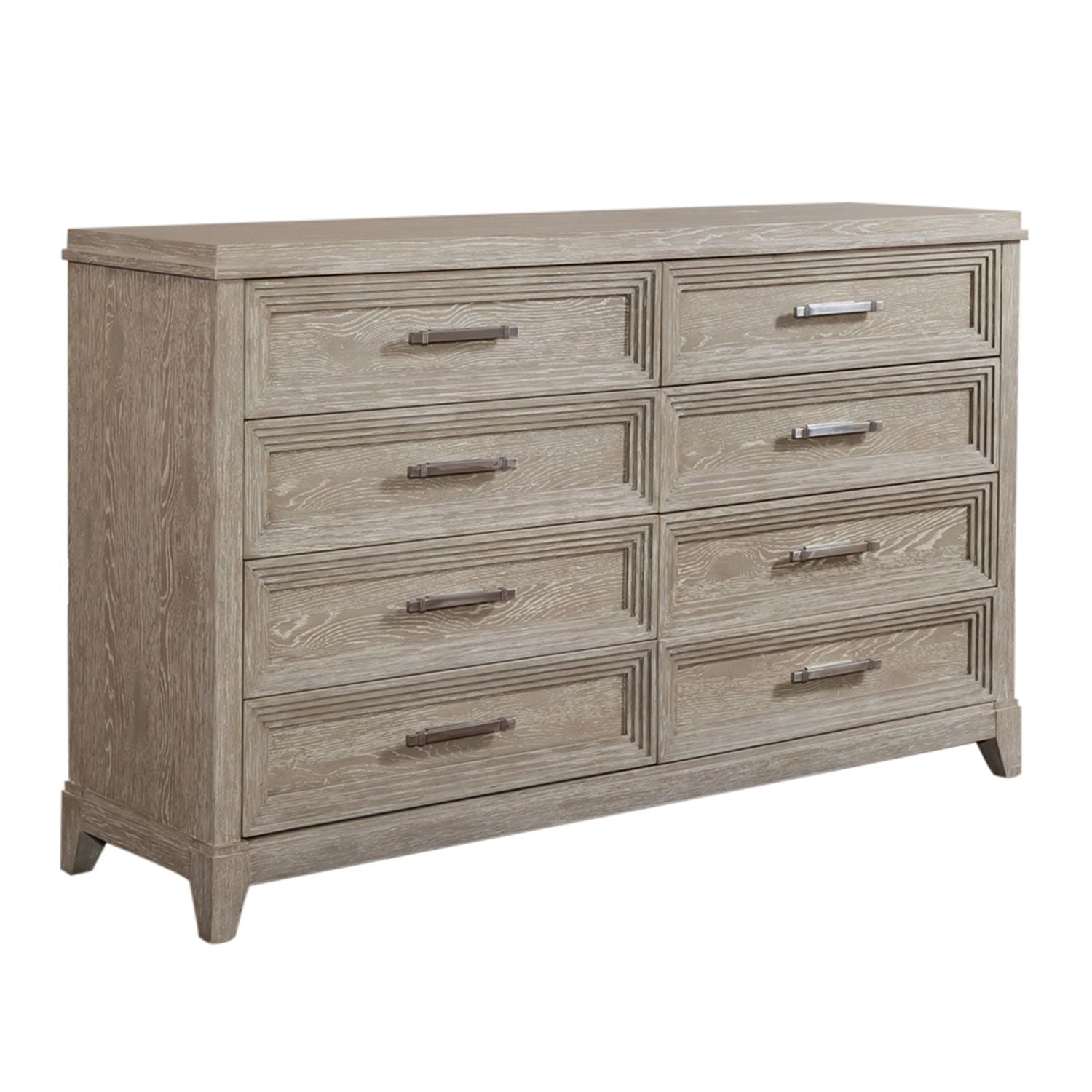Belmar 8 Drawer Dresser in Washed Taupe and Silver Champagne - Luxury Home Furniture (MI)