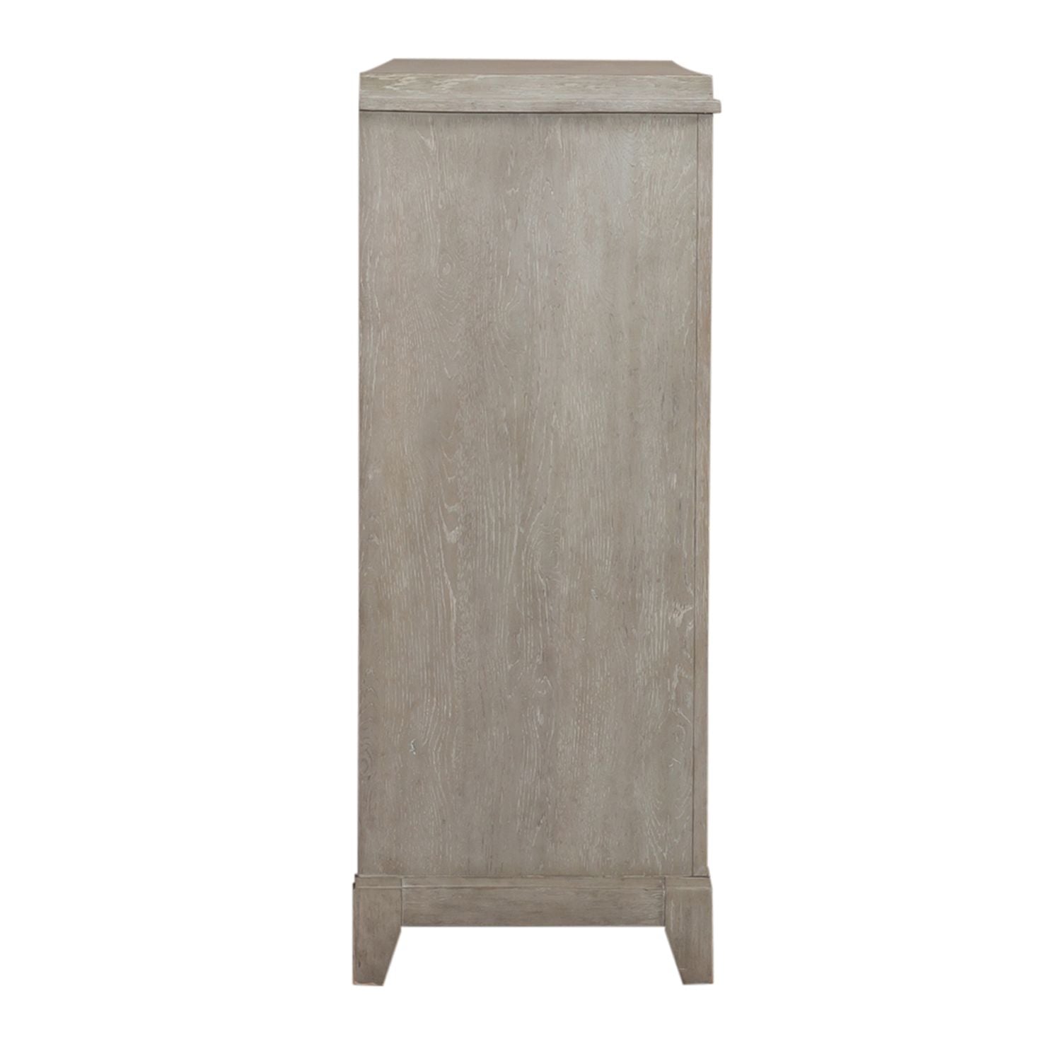 Belmar 9 Drawer Bureau Dresser in Washed Taupe and Silver Champagne