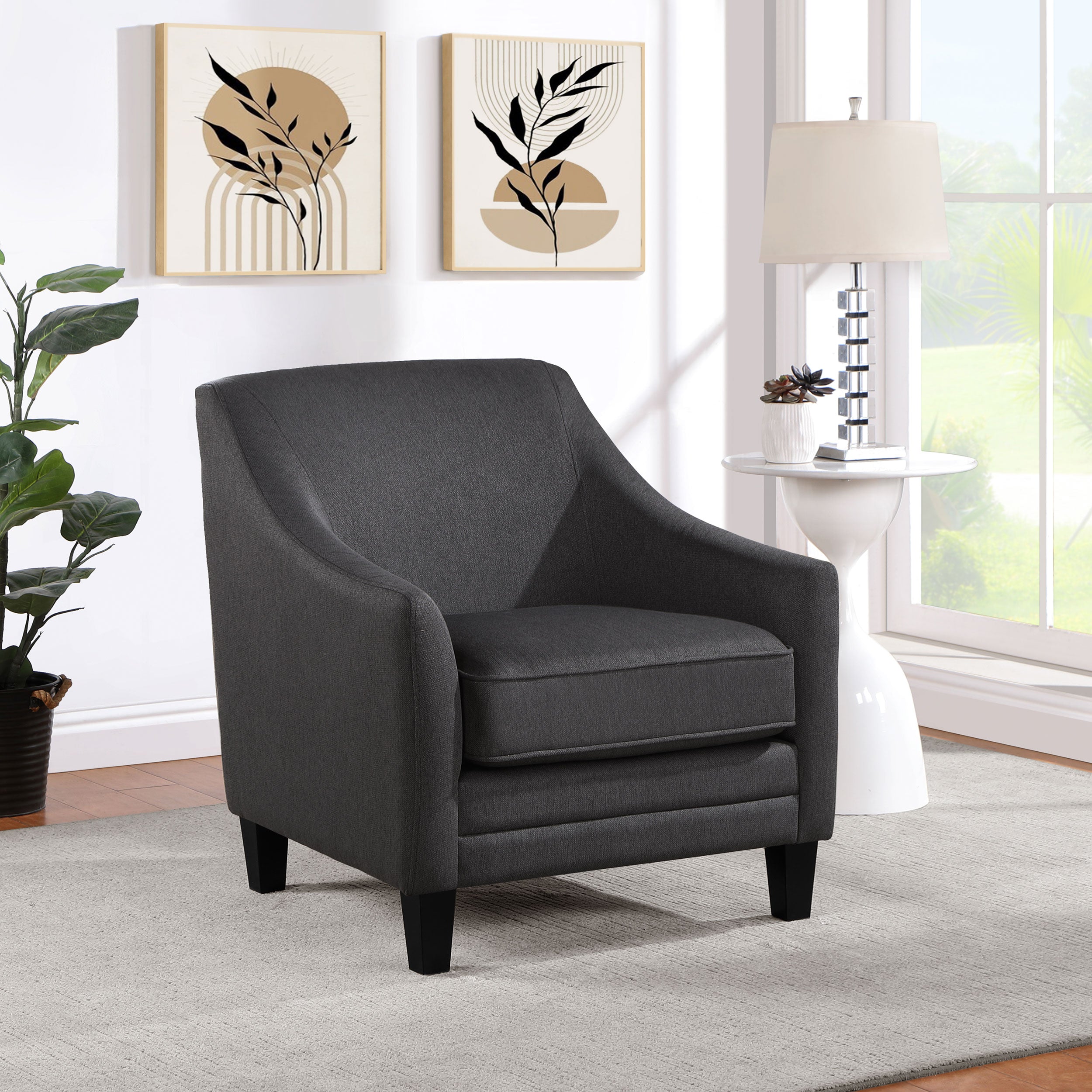 Liam Upholstered Sloped Arm Accent Club Chair - Luxury Home Furniture (MI)