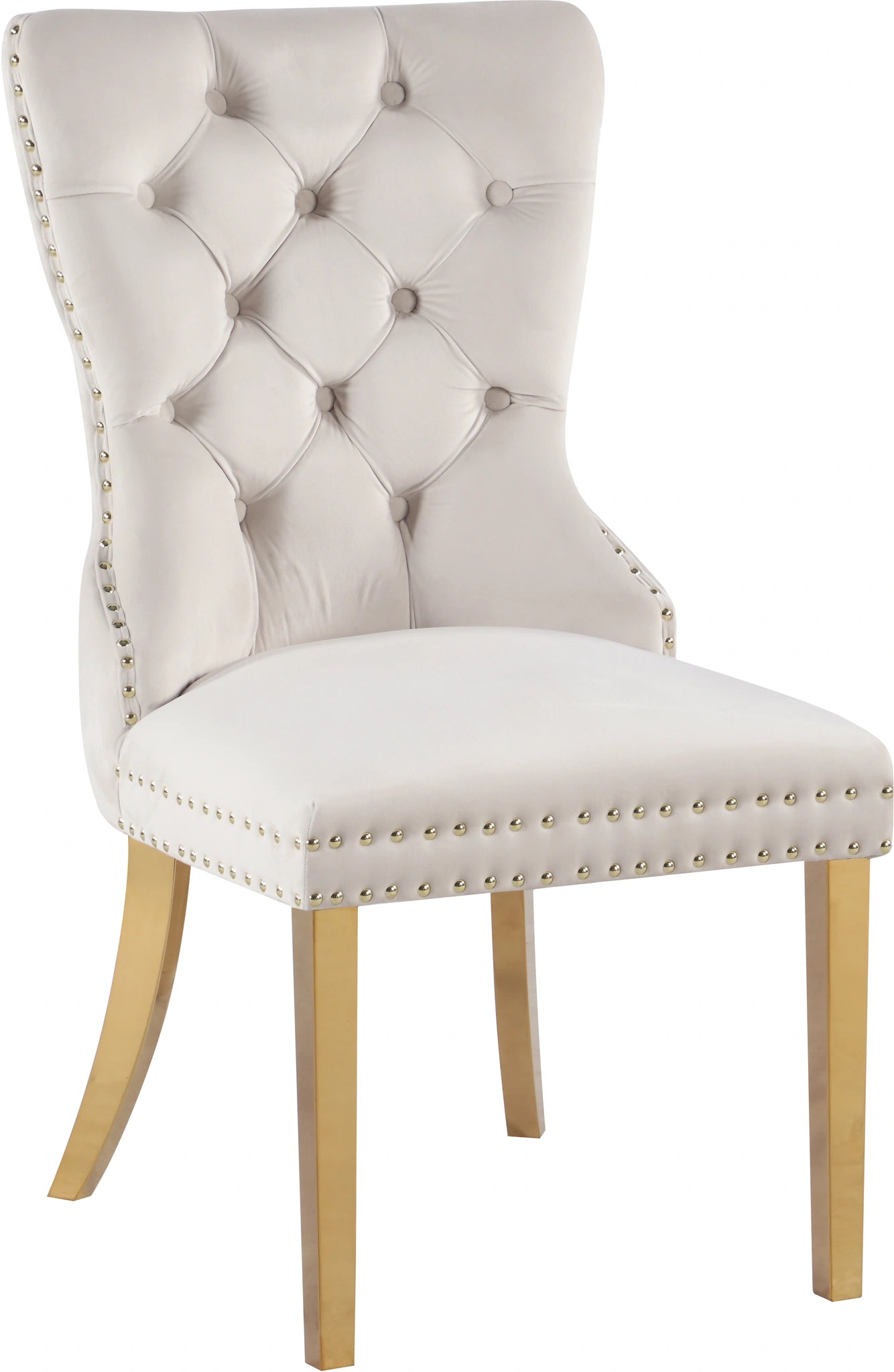 Carmen Cream Velvet Dining Chairs (2)