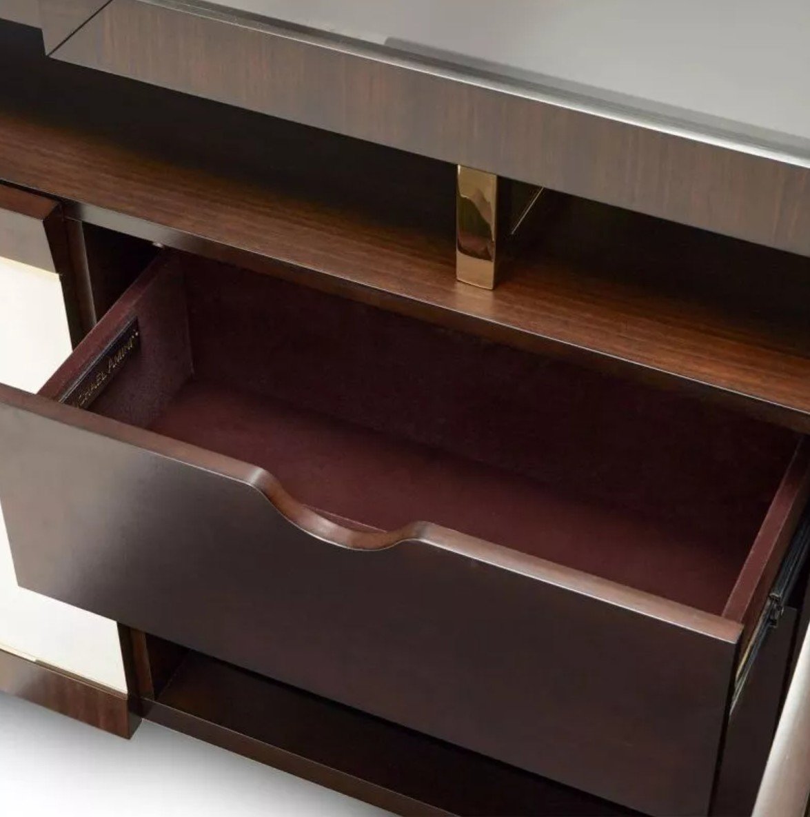 AICO Belmont Place Buffet with China Top in Espresso - Luxury Home Furniture (MI)
