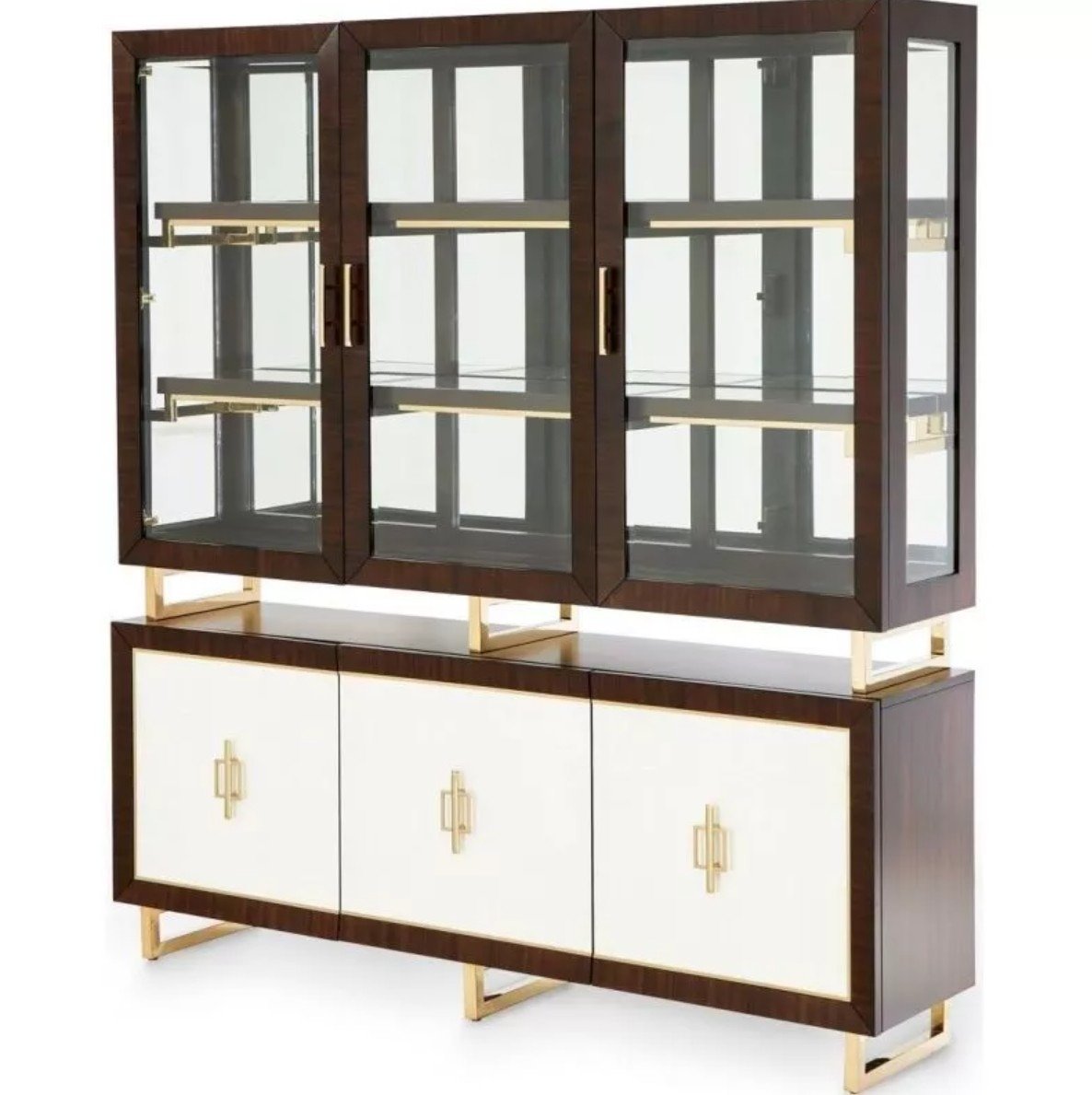 AICO Belmont Place Buffet with China Top in Espresso - Luxury Home Furniture (MI)