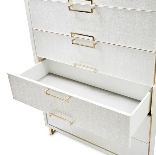AICO Furniture Palm Gate 6 Drawer Chest in Cloud White - Luxury Home Furniture (MI)