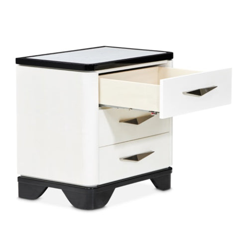AICO Furniture Tuxedo Nightstand in Piano Keyboard - Luxury Home Furniture (MI)