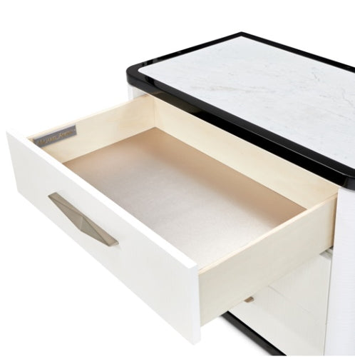 AICO Furniture Tuxedo Large Nightstand in Piano Keyboard - Luxury Home Furniture (MI)