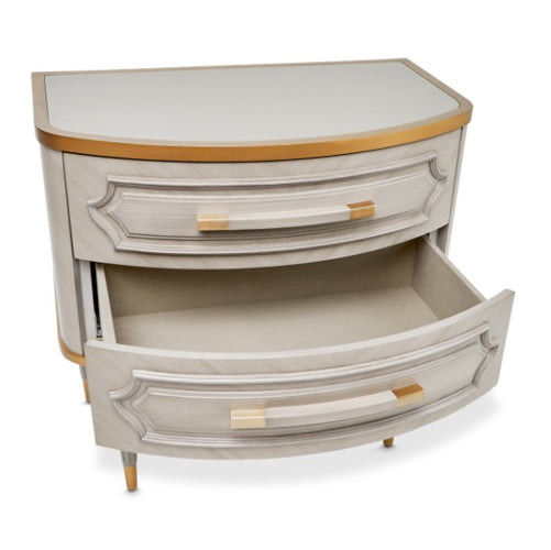 AICO Furniture St.Charles 2 Drawer Nightstand in Dove Gray - Luxury Home Furniture (MI)