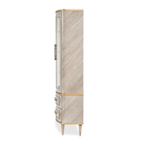 AICO Furniture St. Charles Display Cabinet in Dove Gray