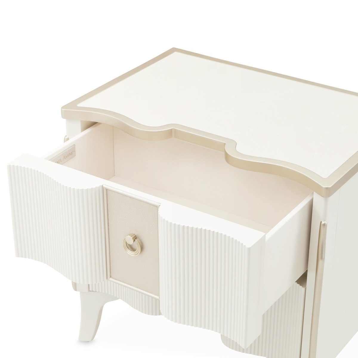 AICO Furniture La Marisia Nightstand in Creamy Pearl
