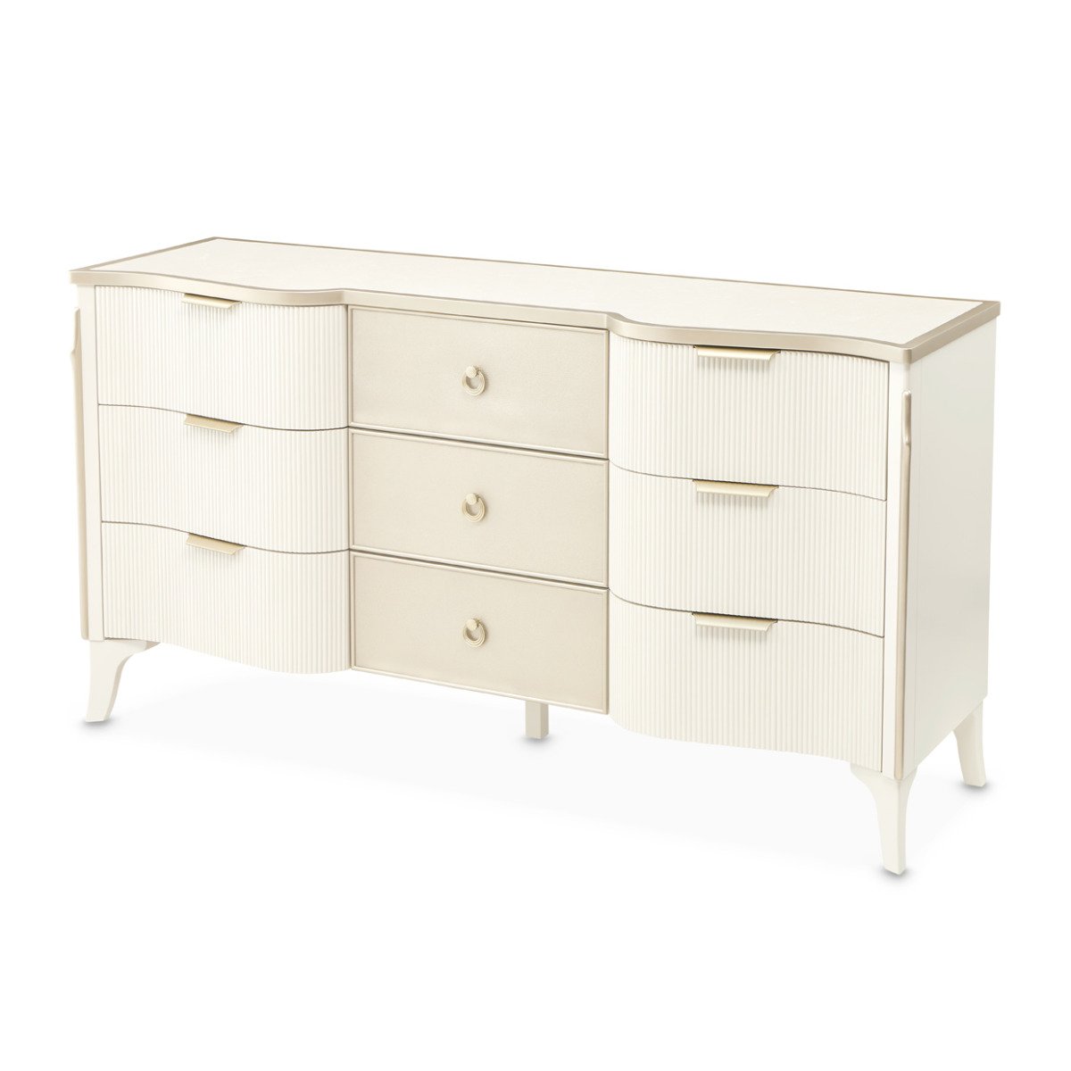 AICO Furniture La Marisia Dresser in Creamy Pearl - Luxury Home Furniture (MI)