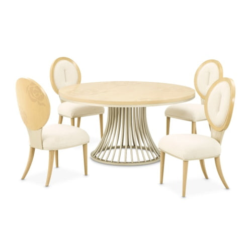 AICO Furniture Camellia Field Round Dining Table in Caramel - Luxury Home Furniture (MI)