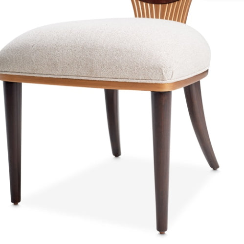 AICO Furniture Camellia Field Side Chair (Set of 2) in Warm Pecan - Luxury Home Furniture (MI)