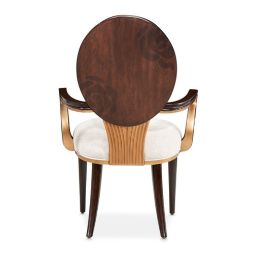 AICO Furniture Camellia Field Arm Chair (Set of 2) in Warm Pecan - Luxury Home Furniture (MI)