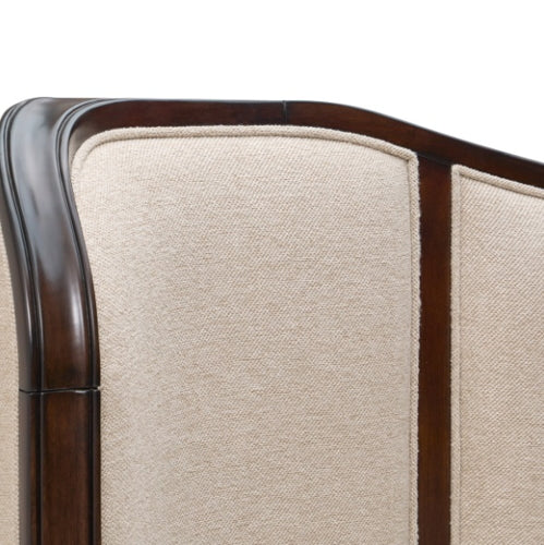 AICO Furniture Camellia Field King Upholstered Panel Bed in Warm Pecan - Luxury Home Furniture (MI)