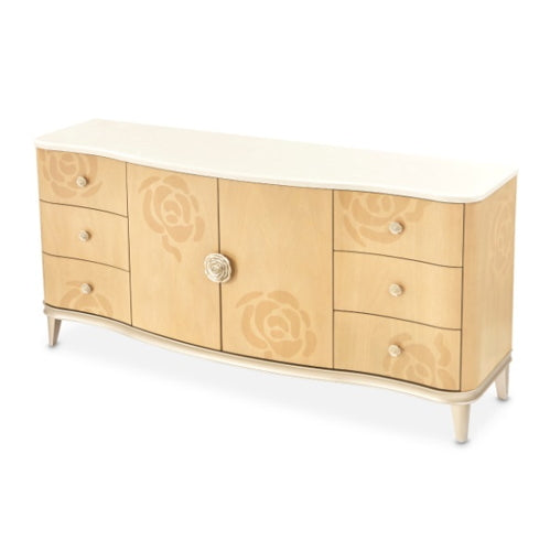 AICO Furniture Camellia Field Dresser in Caramel - Luxury Home Furniture (MI)