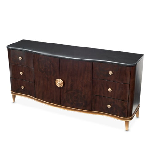 AICO Furniture Camellia Field Dresser in Warm Pecan - Luxury Home Furniture (MI)