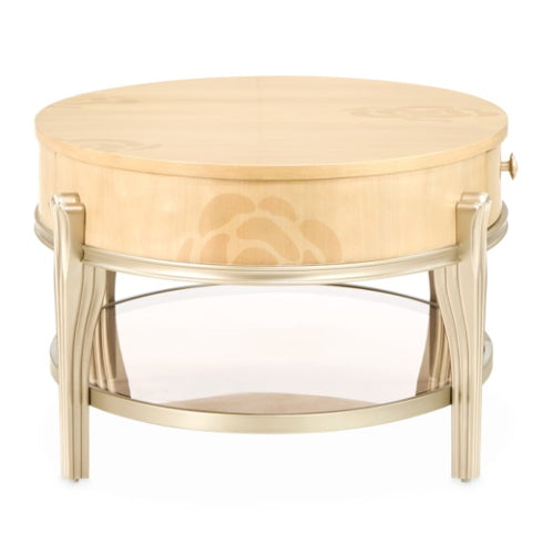 AICO Furniture Camellia Field Oval Cocktail Table in Caramel - Luxury Home Furniture (MI)