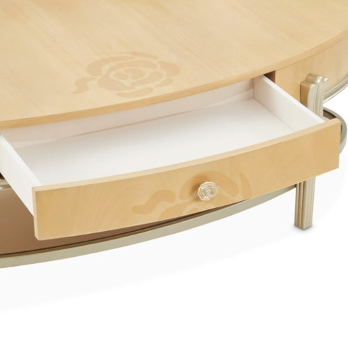 AICO Furniture Camellia Field Oval Cocktail Table in Caramel - Luxury Home Furniture (MI)