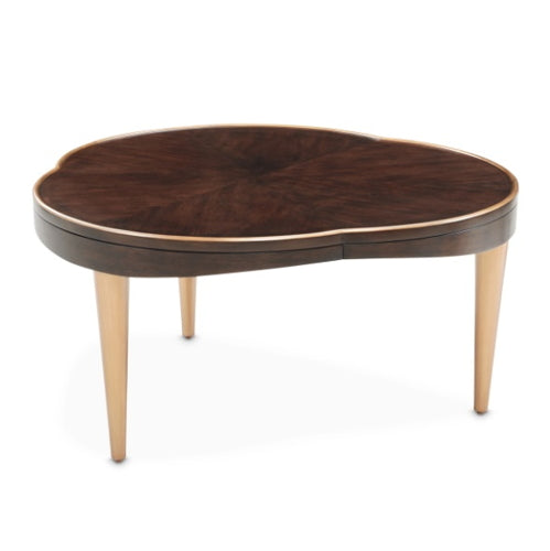 AICO Furniture Camellia Field Cocktail Table in Warm Pecan - Luxury Home Furniture (MI)