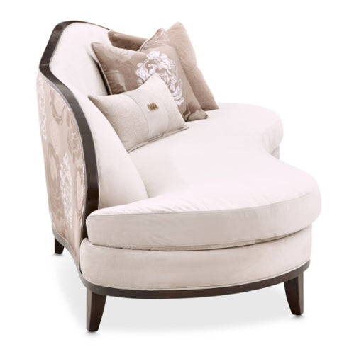 AICO Furniture Camellia Field Asymmetrical Sofa in Warm Pecan - Luxury Home Furniture (MI)