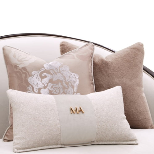 AICO Furniture Camellia Field Asymmetrical Sofa in Warm Pecan - Luxury Home Furniture (MI)