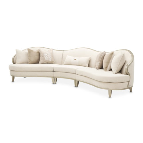 AICO Furniture Camellia Field Armless Chair Linen in Caramel