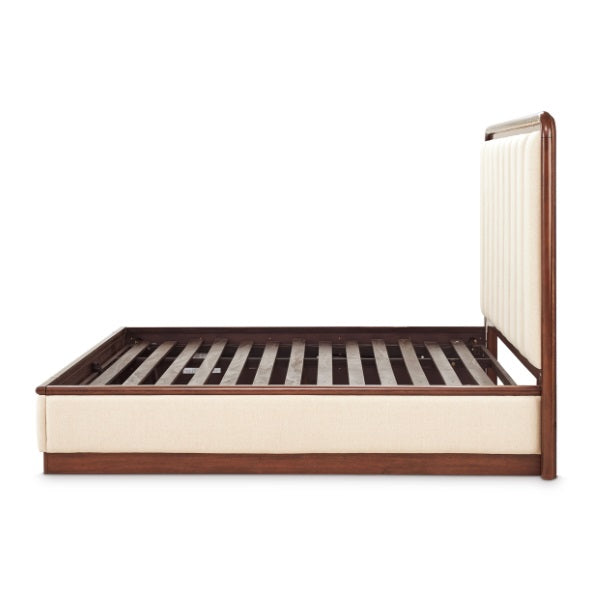AICO Furniture Mason Park King Channel Tufted Bed in Umber - Luxury Home Furniture (MI)