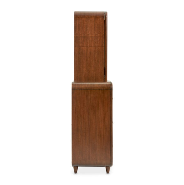 AICO Furniture Mason Park Offset Chest with Storage Mirror in Umber - Luxury Home Furniture (MI)