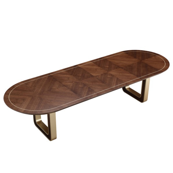 AICO Furniture Houston Oval Dining Table in Walnut - Luxury Home Furniture (MI)