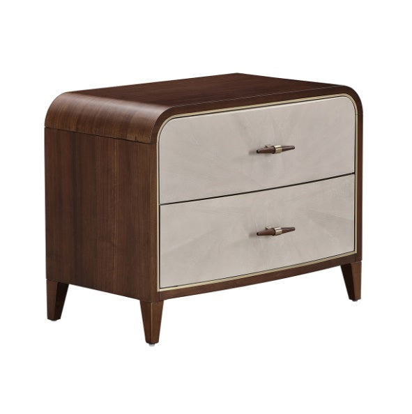 AICO Furniture Houston Large Nightstand in Walnut - Luxury Home Furniture (MI)