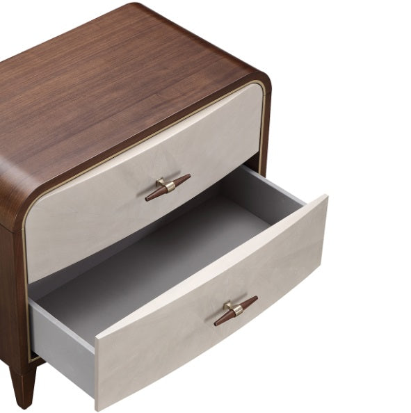 AICO Furniture Houston Large Nightstand in Walnut - Luxury Home Furniture (MI)