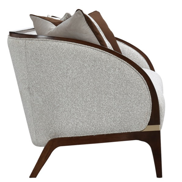 AICO Furniture Houston Sofa Pebble in Walnut - Luxury Home Furniture (MI)